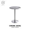 Homlly Tonii Stainless Steel Round Slim Table (40-70cm Diameter)