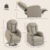 Electric Recliner Chair Massage Vibration And Heat In Pu Gray