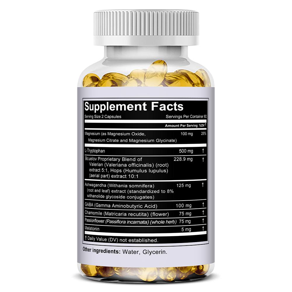 Bcuellov Gentle Sleep Dietary Supplement, 120 Vegan Capsules