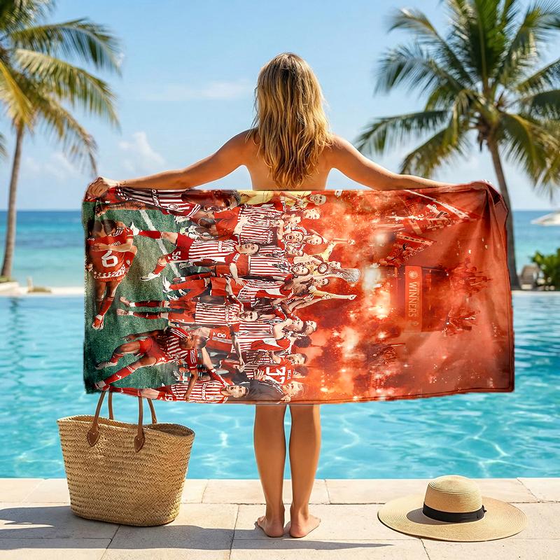 Olympiacos Fc Fashion Beach Towel: Ideal for Summer Adventures Soft, absorbent and quick drying suitable for swimming and bathing