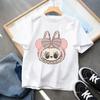 Kids 2-13Y+ T-shirts Children Cartoon Cute Short Sleeved Shirt Boys Girls Summer Travel Fashion Clothing Cotton White Kids Clothes
