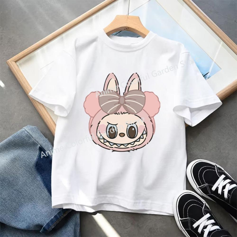 Kids 2-13Y+ T-shirts Children Cartoon Cute Short Sleeved Shirt Boys Girls Summer Travel Fashion Clothing Cotton White Kids Clothes