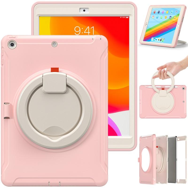 IPad 10.2 Case With Pencil Slot 360 Rotating Handheld Stand Shockproof TPUPC Cover 2019/2020 Models