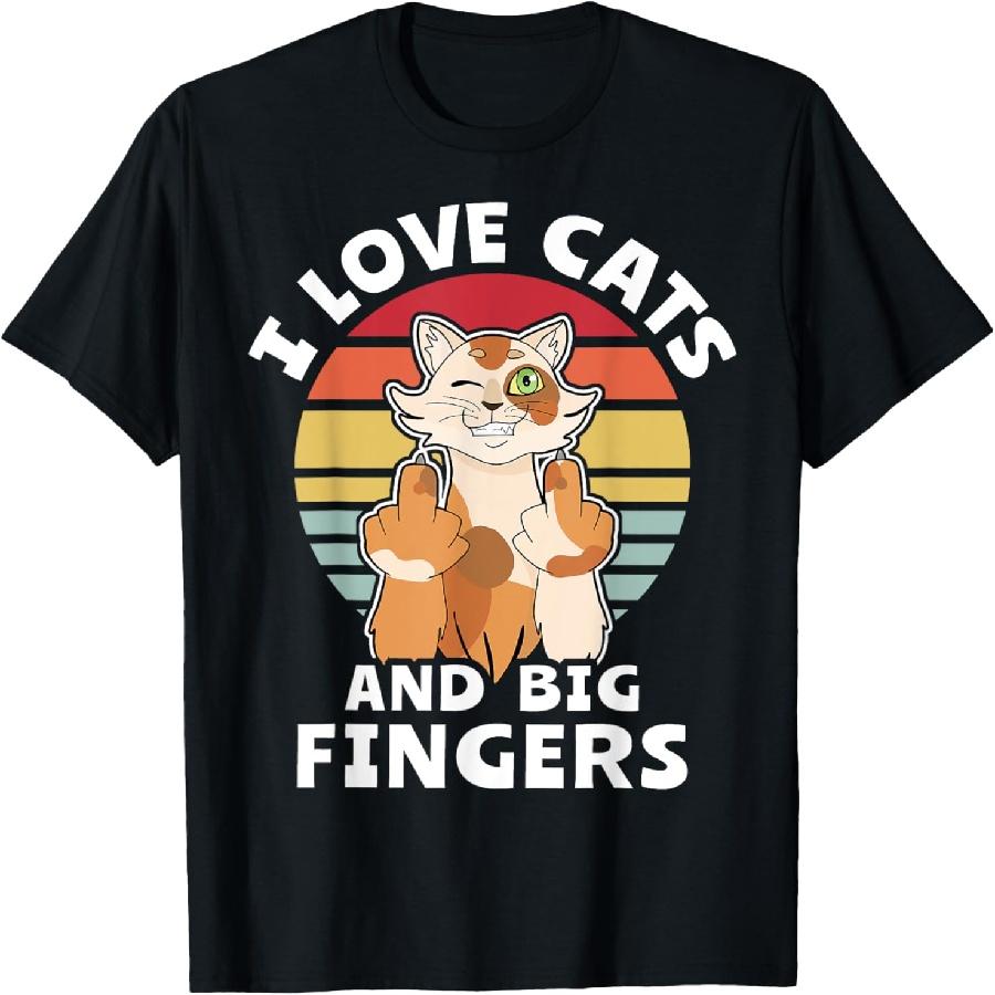 Футболка «Люблю кошек с средним пальцем» XXXXXL чёрный
