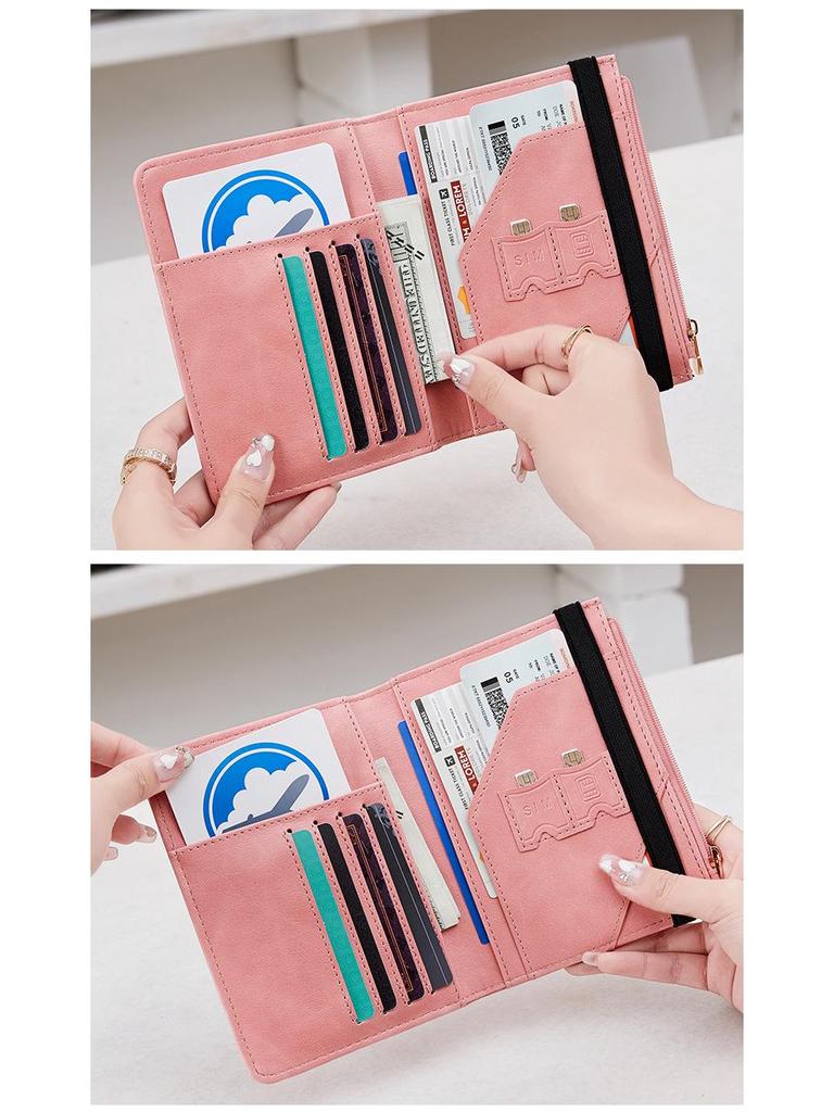 2024 Damen RFID Diebstahlsichere Reisepass-Tasche - Multifunktional, Schlicht, Einfarbig Reisehalter