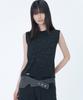 MISEKI SEOUL Typographic Semi Crop Sleeveless Black