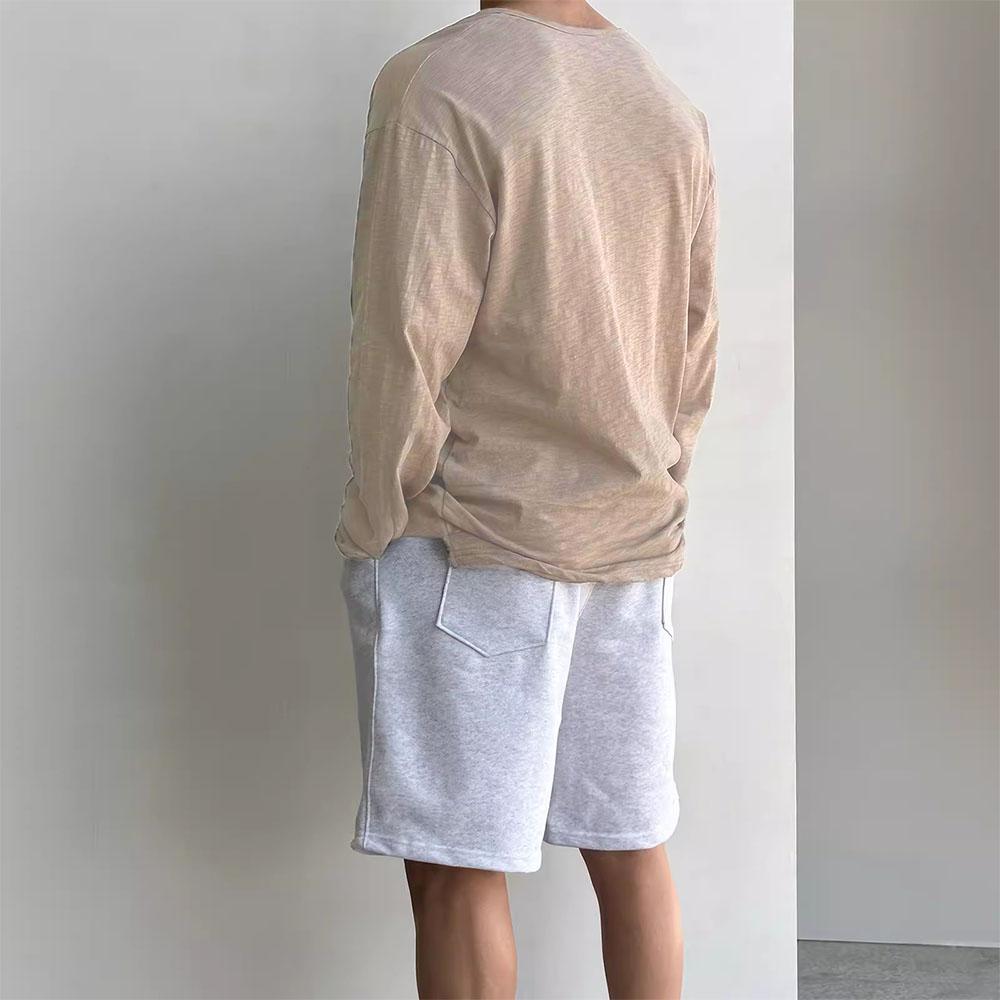Bavlněná pánská trička s dlouhým rukávem pro muže Blůzy Korejský trend Harajuku Volná trička Jarní Podzimní Spodní trička Měkká