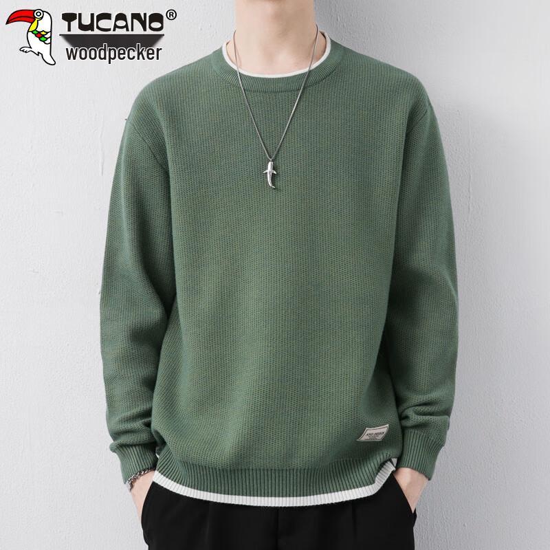 Tucano Men's Solid Color Round Neck Knit Sweater