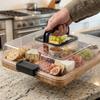 Square Cheese Tray Transparent Acrylic Lid Biscuit Snacks Platter Snack Service Trays  Holiday