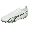 Puma Ultra Ultimate Panda Color MG (Rubber Short Stud) Artificial Turf Durable Lightweight Soccer Shoes Unisex Soccer Shoes White Green 108104-01