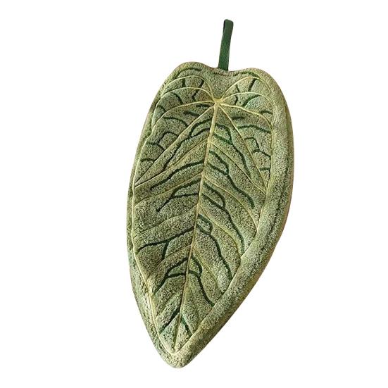 Leaf Hand Towels Thick Coral Velvet Hanging Design