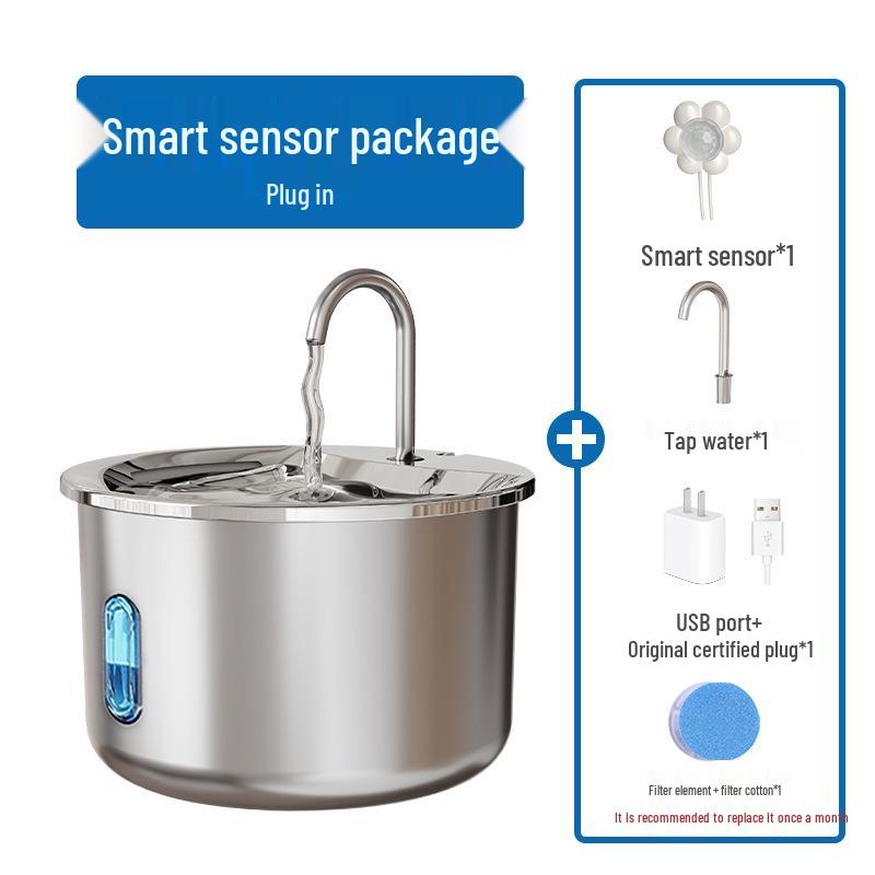 Smart Stainless Steel Automatic Cat Water Fountain with Sensor