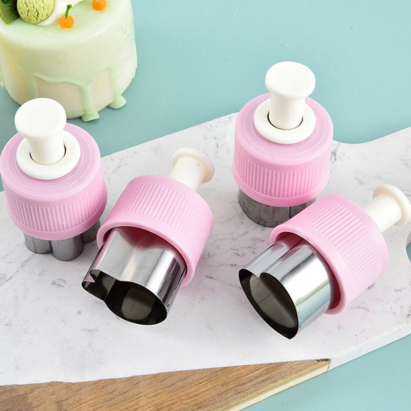 Stainless Steel Fruit Vegetable Press-Type Mini Cookie Shape Cutter Food Mold