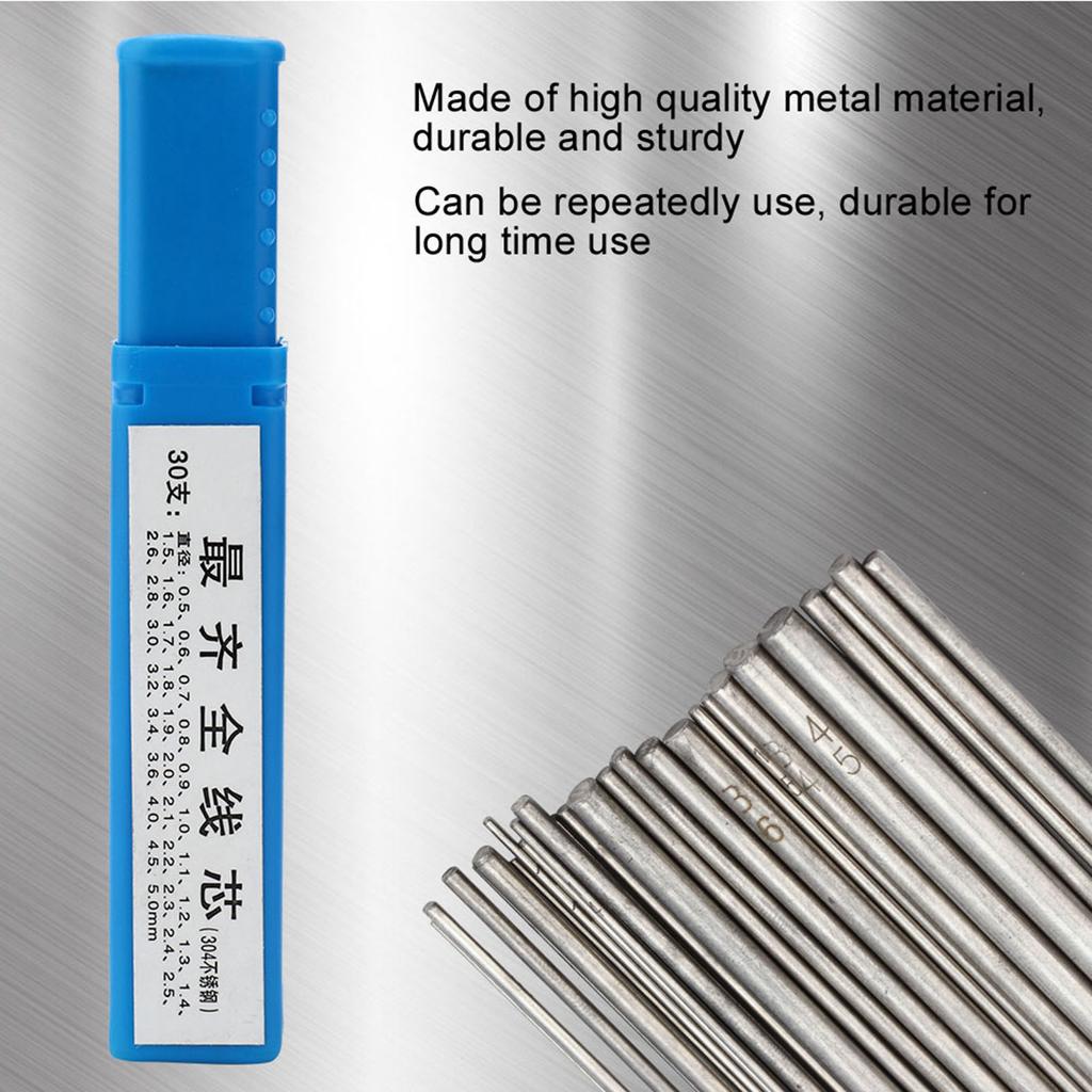 30Pcs Professional Metal Solid Cored Rod Wire Tone Jewelry Necklace Making Tool