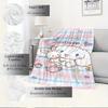 1pc Cinnamoroll, Cute, PlaidDigital Print Flannel Throw Blanket, Super Soft Plush Fleece Bedspread, Multipurpose All-Season Hypoallergenic C