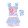 2026 Sleeveless Cartoon Two-Piece Swimsuit for Girls - Toddler and Small Children Skirt Style