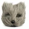 Fox Cat Face Mask and Tail Set for Halloween Parties Stage Performances One Size Grey