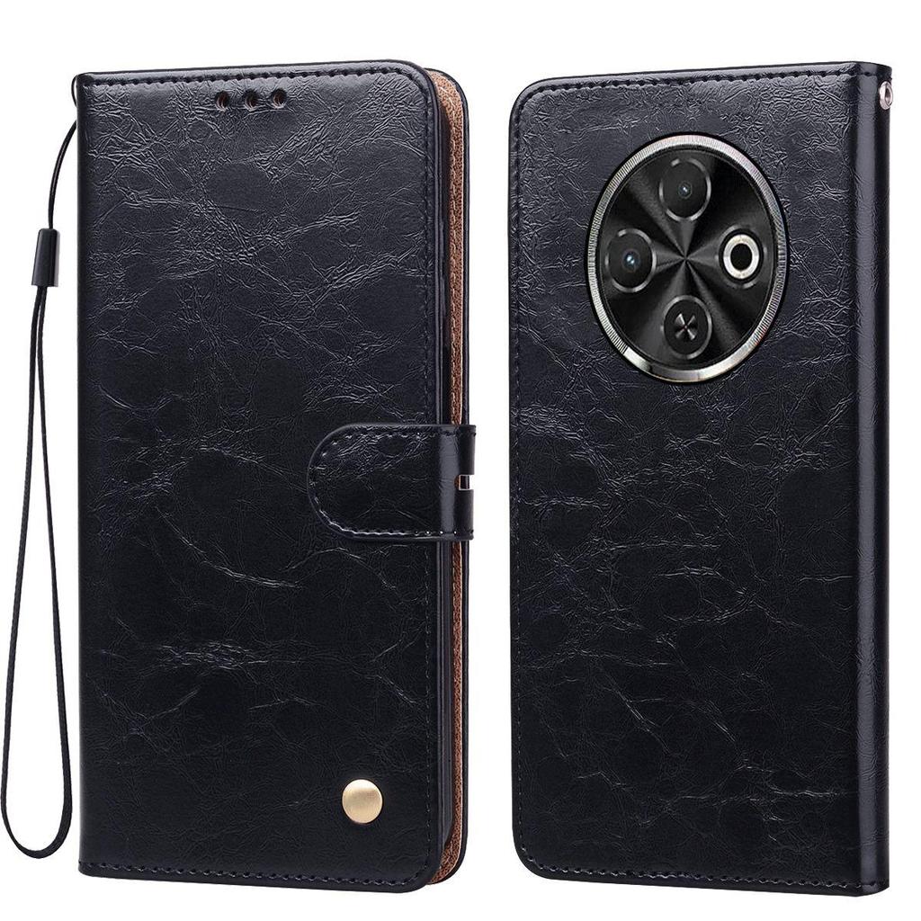 Vintage Crazy Horse Texture PU Leather Flip Wallet Phone Case for TECNO SPARK 30C 4G Card Holder Kickstand Shockproof Protective Cover