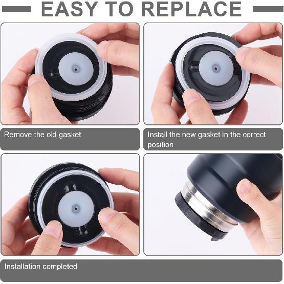 6pcs Replacement Rubber Gaskets Compatible for Thermos Stainless King 16 & 24 Ounce Food Jar, Silicone Seal Ring Seal Parts O-Ring Compatible for