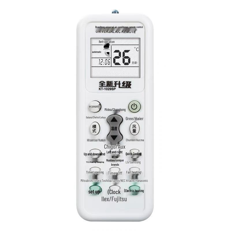 Universal Air Conditioner Remote Control for Gree, Midea, Haier, Hisense, General, and Chigo (K-1029) In Box Packaging