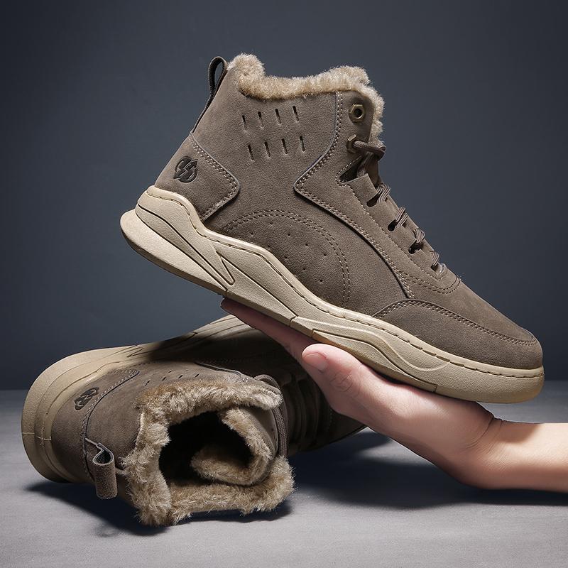 

Супер теплые зимние мужские ботинки с мехом мужские кроссовки модные зимние ботинки мужские замшевые кожаные туфли большого размера зимние мужские зимние ботинки 45 песочный