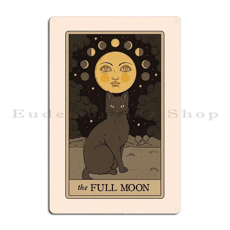 The Full Moon Cat Metal Plaque Poster Bar Wall Decor Cinema Create Club Tin Sign Poster