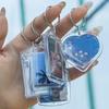 5-100PCS Clear Acrylic Photo Frame Keychain Photo Insert Keyrings Blank Rectangle for Double-Sided Photos DIY Supplies