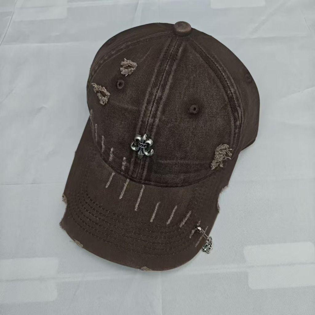 Baseball Cap With Vintage Wash And Embroidered Letters For Casual Everyday Wear
