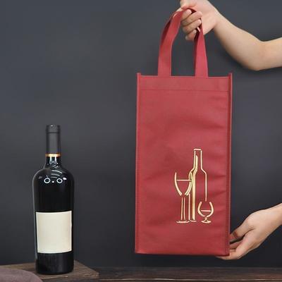Wine Bag Non-Woven Fabric Tote Bottle Wine Carrier Bag Padded Wine Cooler Gift For Wine Lovers Or Wedding