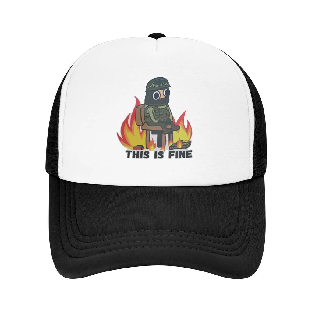 This Is Fine(CT) CounterStrike Sport Mesh Baseball Caps Men Camping Male Beach Golf Hat Peaked Cap