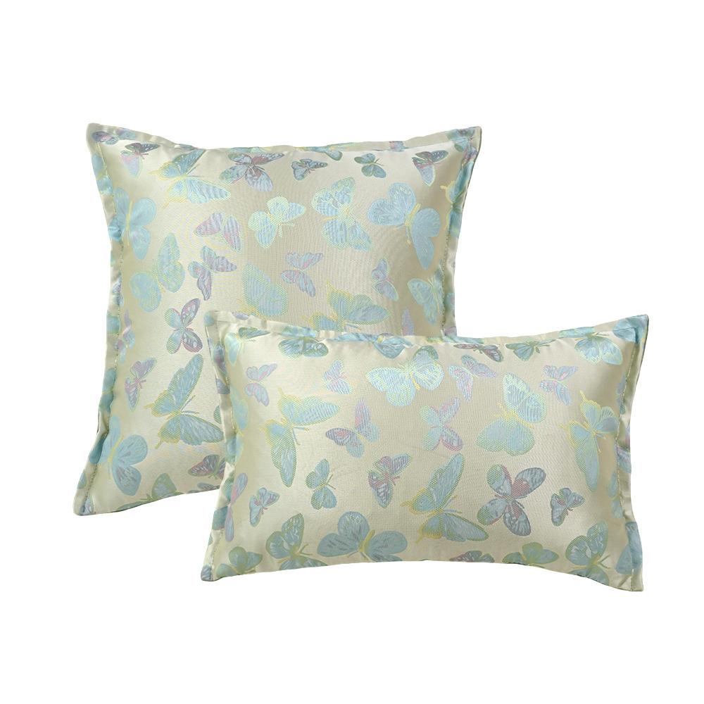 

Nordic Sofa Throw Pillowcase Cojines Butterfly Jacquard Green Lotus Leaf Lace Cushion Cover Living Room Sofa Decor Pillowcases 30x50cm