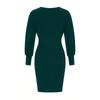 Fall Winter Women Slimming Lantern Sleeve Batwing Knit Dress Elegant Fashion