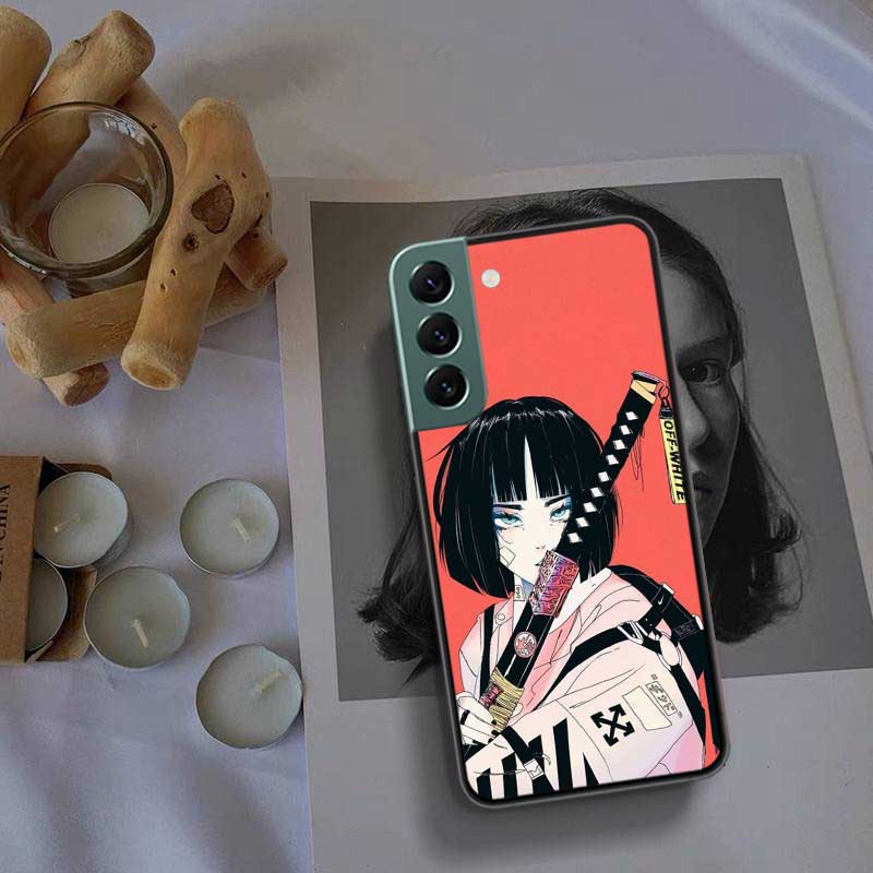 Vaporwave Glitch Anime Phone Case For Samsung Galaxy A12 A22 A32 A42 A52 A72 A54 A34 A24 A14 A73 A53 A33 A23 A13 5G F52 F62 Cove
