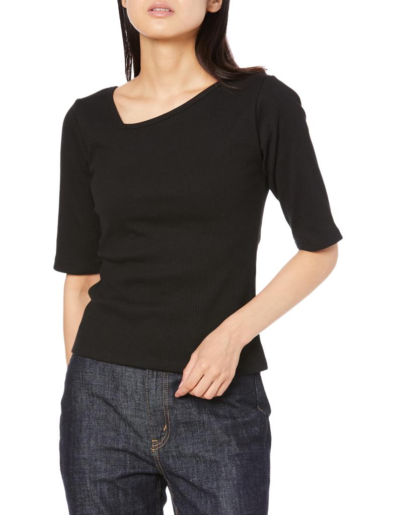 Washable Telecore Symmetrical Neck Sleeve Black Main Size F [BIS] Women's 5/4 Pullover, BVM63090, (01),