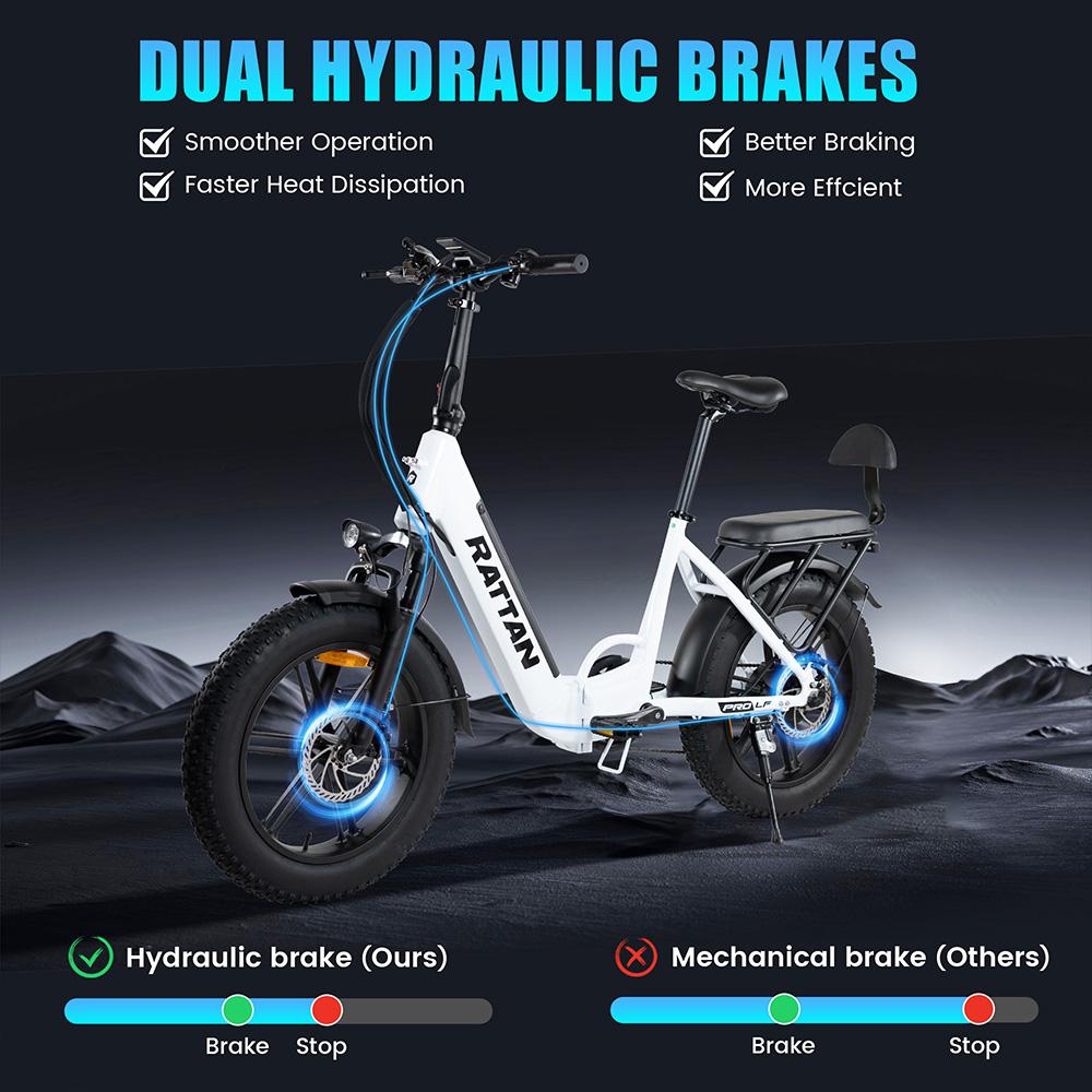 Electric Bicycle Foldable Rattan LF Pro 20" 750W Motor City Electric Bike 48V 18AH Dual Disc Brake Max Load 150Kg Shimano 7 Speed