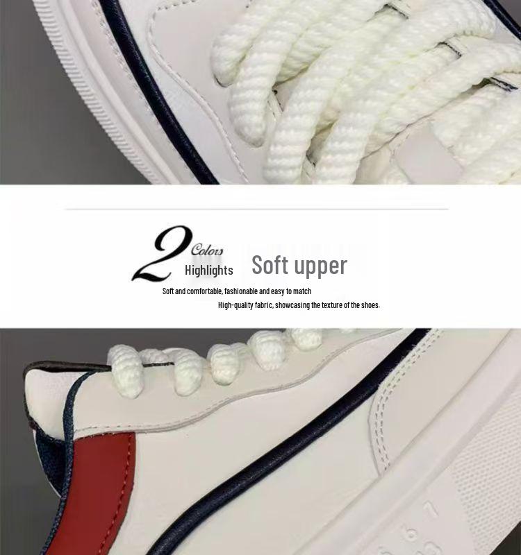 Herbst 2025 Herren Atmungsaktive Trendige Low-Top Weiß Skate Schuhe mit dicker Sohle