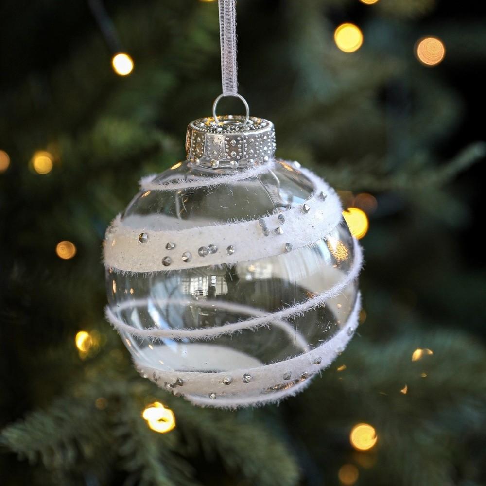 8CM Transparent Christmas Tree Ornament DIY Christmas Hanging Ornament Christmas Tree Decor