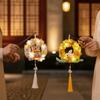 Handmade Rabbit Hoop Lamp Glowing Chenille Stems Craft Bunny Wreath Lantern  Mid-Autumn Festival