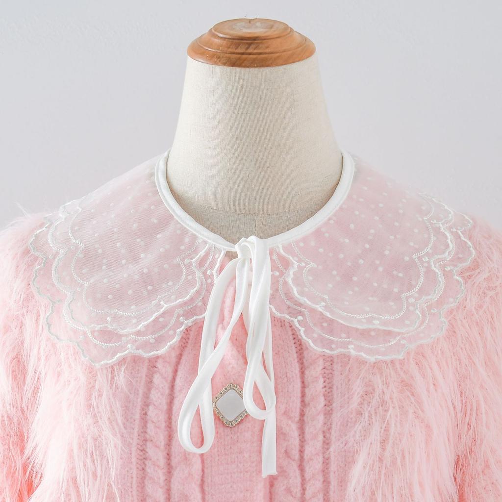 Girls Lace Shirt Detachable Collar for Womens Adjustable Strap  Lace Up Shawl Small Shoulder Wraps Small Cape Fake Collar