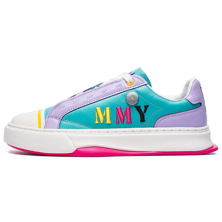 

MIHARA YASUHIRO x FILA FM 4 Низкие кеды для скейтбординга из кожи, устойчивые к истиранию, Женские, Сине-зелено-пурпурные, F12W234209FDL 38
