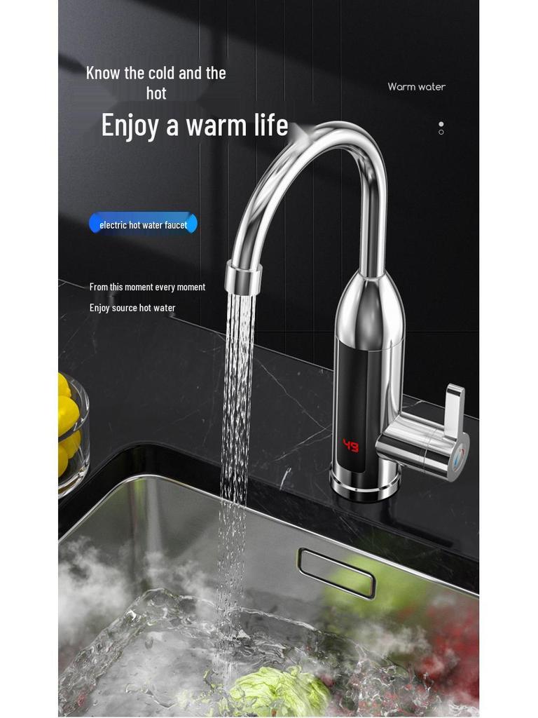 Instant Heat Silver Dual-Use Electric Faucet for Hot & Cold Water
