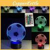 3d Led Night Light Football Desk Lamp Illuminating Lights 7 Color Gift Remote