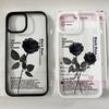 Vintage Black Rose Flower Phone Case for IPhone 17 1615 14 13 12 11 Pro MAX 17Air XR 8Plus Y2K Girl Hard Clear Hard Cover Fundas