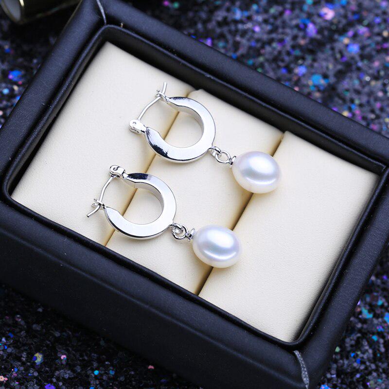 LSOOYH boucles d'oreilles bohème en perles d'eau douce naturelles, boucles d'oreilles en zircone cubique pour femmes