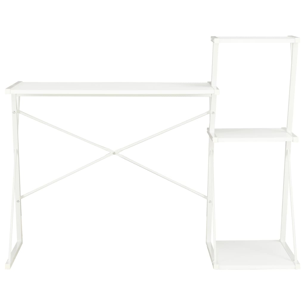 White Desk with Shelf 116 X 50 X 93 Cm