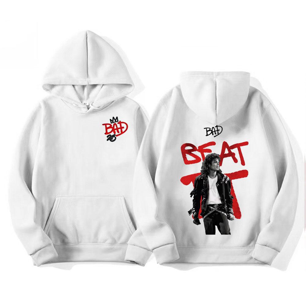 The King of Pop Michael Jackson Bad Era Tour Hoodies Men Women Sweatshirt High Quality Long Sleeve Hooded