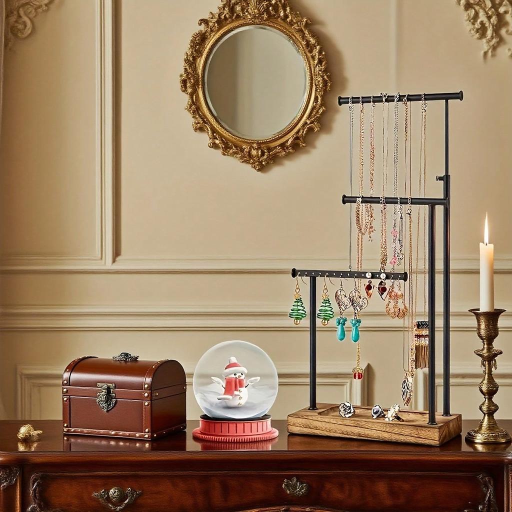 Adjustable Jewelry Display Stand, Necklace Bracelet Earring Watch Jewelry Table Storage Organizer,Best Gift On Valentine's Day
