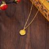 Amber Pendant Necklace with S925 Silver - Retro Water Drop Design with Light Luxury Gemstone.