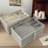 Transparent Jewelry Storage Box Dust-proof Earrings Jewelry Box Three Drawer Jewelry Box Storage