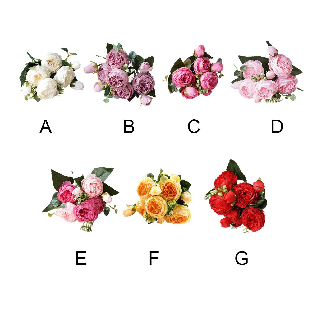 Bouquet di Fiori di Seta di Rosa Artificiale Rose Finte Fiori Real Touch per Festa Matrimonio Hotel Composizioni Ornamenti